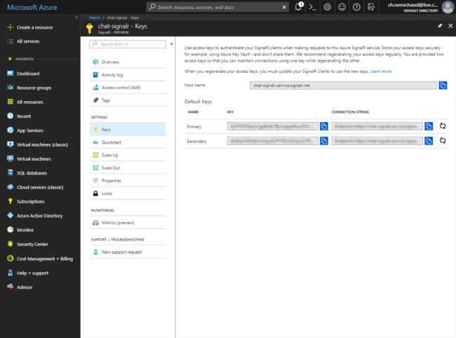 Azure SignalR Connection String